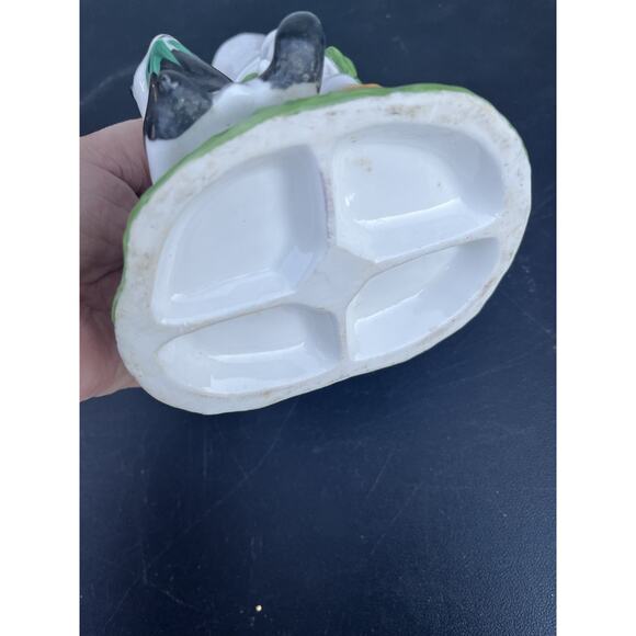 Bone China Panda Bear Bamboo Trees Lucky Bamboo Vase Three Hole Planter Vase VTG - Picture 13 of 13